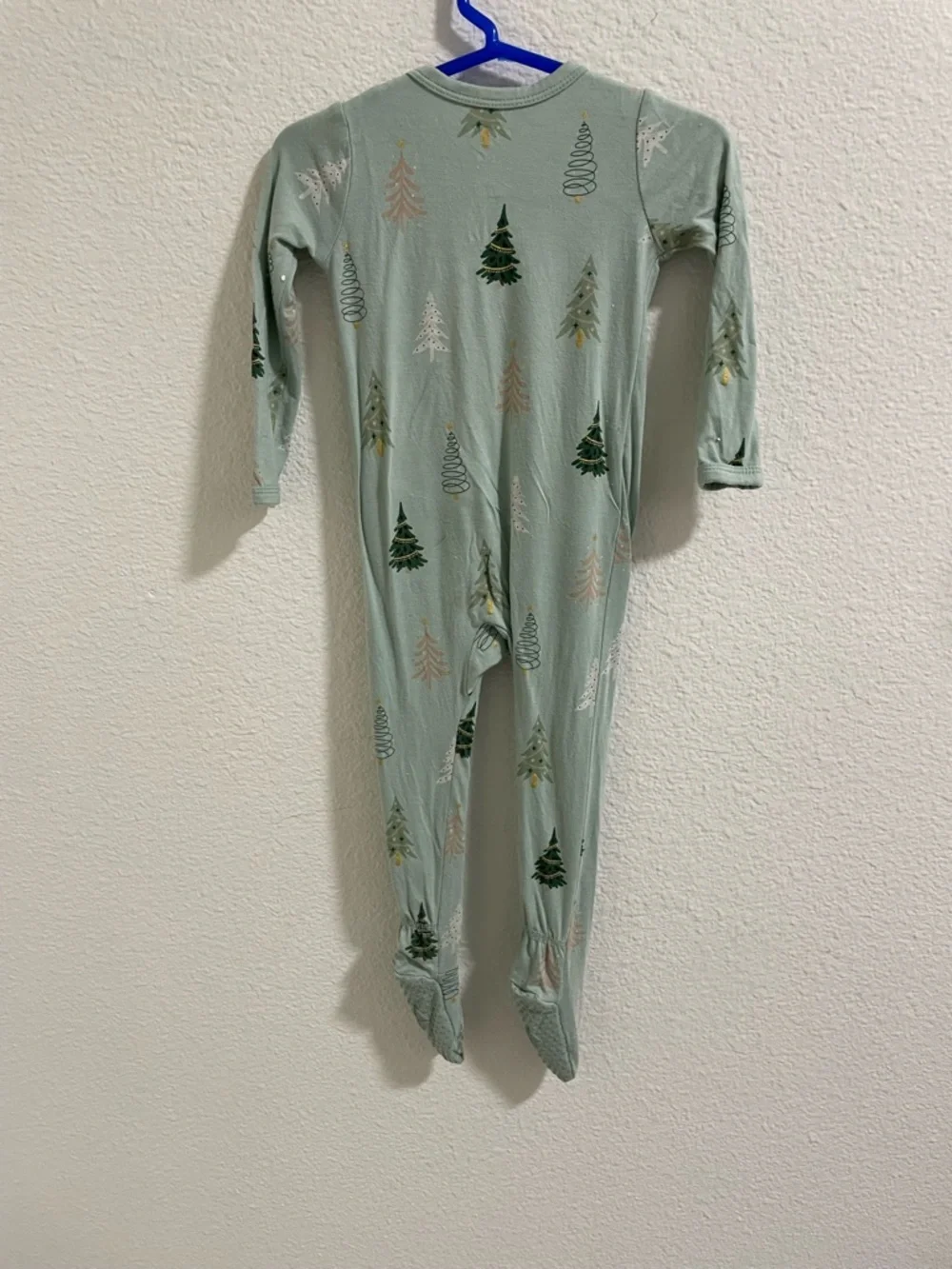 Kyte BABY Sage Green Tree Print Footed One-Piece
